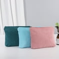 thumbnail image 1 of Corduroy Storage Bag | Large Capacity Travel Makeup Bag Wallet Organizer | Zipper Closure | Multi-Purpose Cosmetic Toiletry Case | Embossed Texture | 18x26cm | 1 Piece | Pink Green Blue, 1 of 6