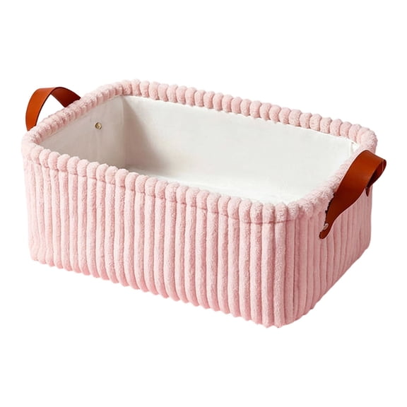 Corduroy Storage Basket - Soft Fabric Organizer Bin for Home Essentials