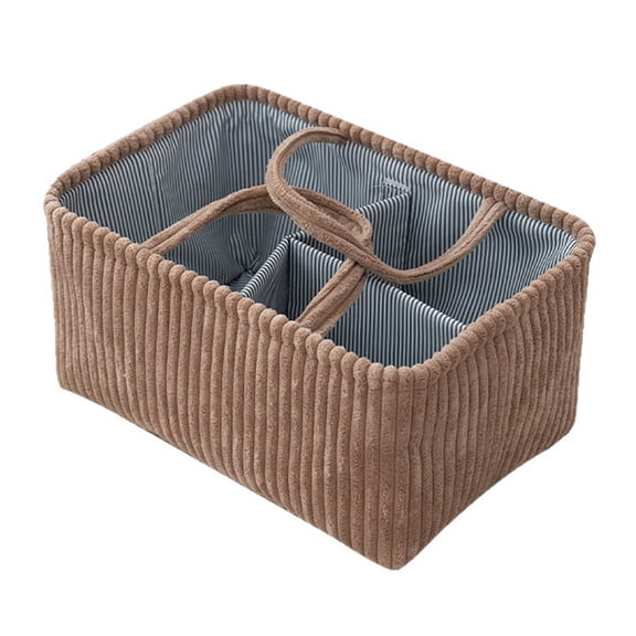 Corduroy Storage Bin Flexible Moving Handles Neat Home Arrangement Tool Multi-Compartment Clothes Organiser