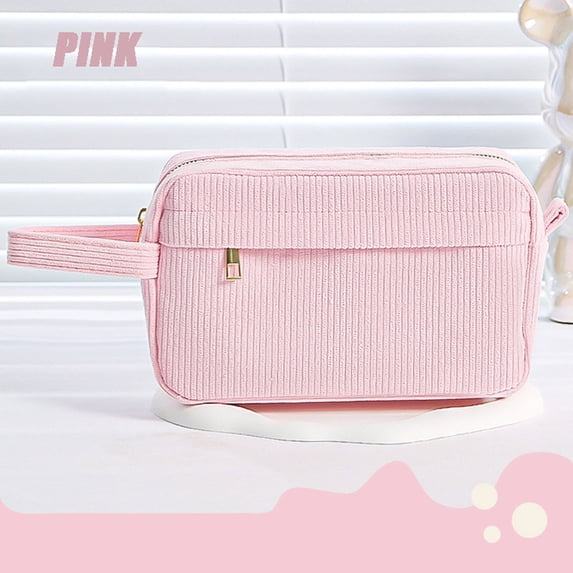Corduroy Storage Pencil Case Multi Layer Large Capacity Pencil Case Soft Leather Pen Bag with Handle Portable Stationery Pouch for Stickers Erasers, Schools