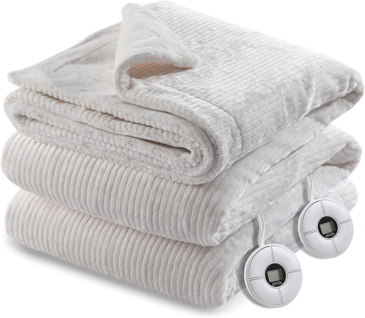 Corduroy Stripe Electric Heated Blanket | Dobby Textured Warmth ...