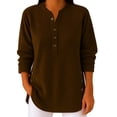 thumbnail image 1 of Corduroy Sweatshirt WomenWomen's Button Down Shirts Henley Shirts For Women Tee Shirts Womens Henley Shirts Womens Office Tops T-Shirt Blouse Tops Womens Long Sleeves Shirts, 1 of 5