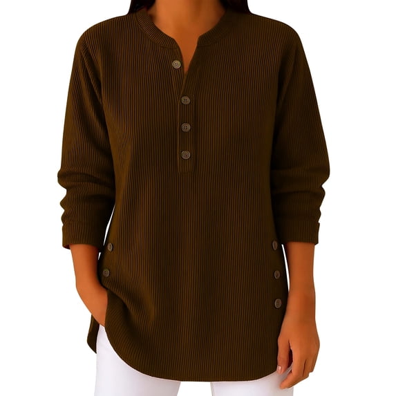 Corduroy Sweatshirt WomenWomen's Button Down Shirts Henley Shirts For Women Tee Shirts Womens Henley Shirts Womens Office Tops T-Shirt Blouse Tops Womens Long Sleeves Shirts