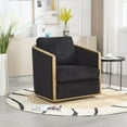 thumbnail image 1 of Corduroy Swivel Barrel Chair, Comfortable Accent Sofa Chair for Living Room, 360 Degree Swivel Barrel Club Chair, Leisure Arm Chair for Nursery, Hotel, Bedroom, Office, Lounge (Black), 1 of 5