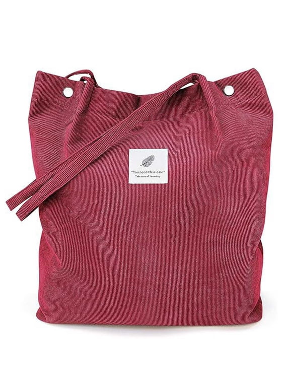 Corduroy Tote Bag Large for Women Girl Lady Canvas Shoulder Cord Purse