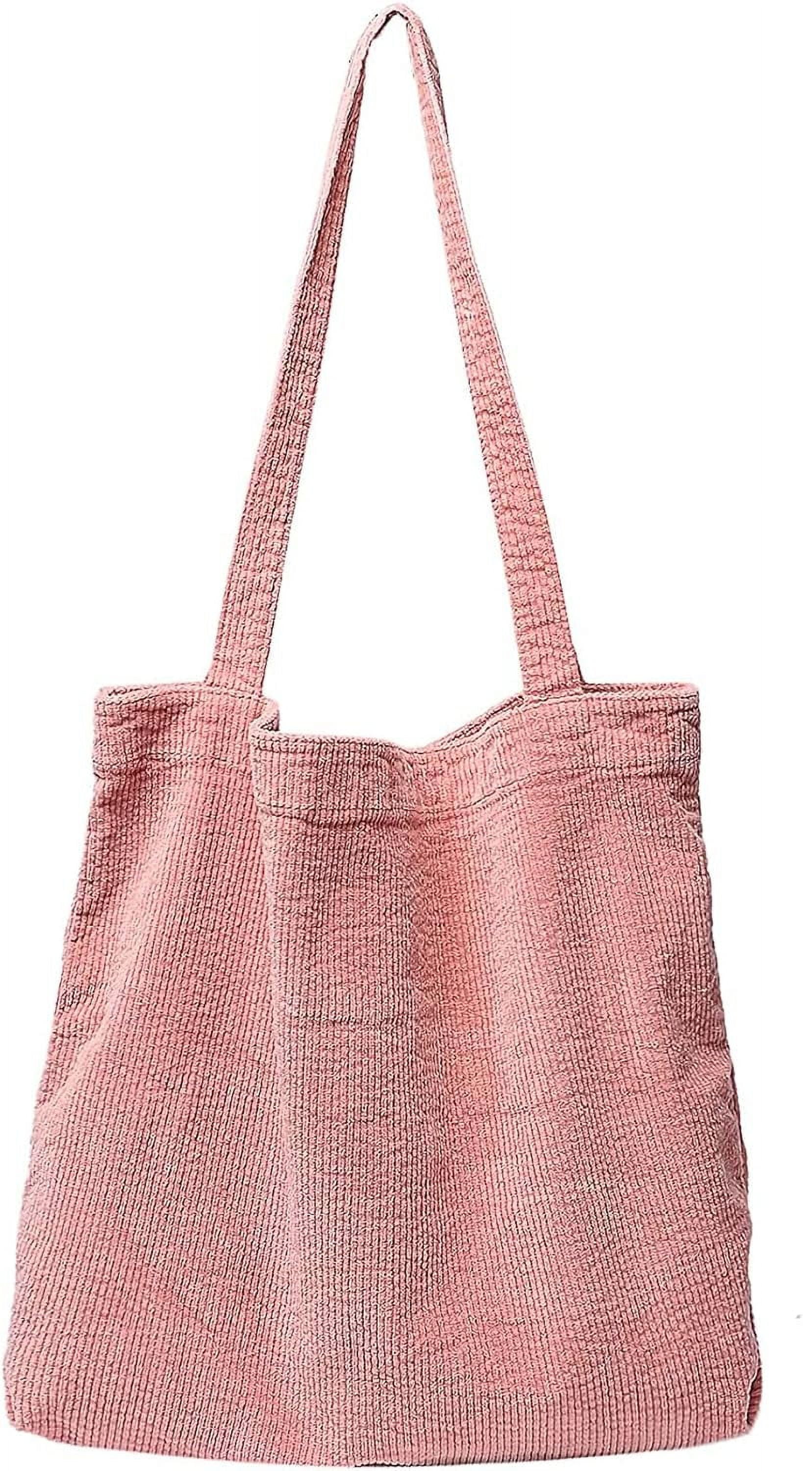 Corduroy Tote Bag for Women Canvas Shoulder Handbags Cute Large Purse