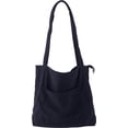thumbnail image 1 of Corduroy Tote Bag for Women Girl with Front Pocket and Zipper, 1 of 6