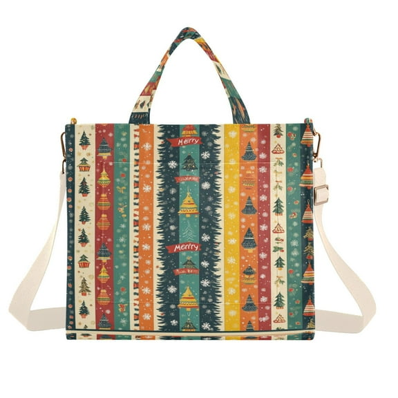 Corduroy Tote Bag for Women Shoulder Handbags Fashion Ladies Purses Satchel Messenger Bags A Christmas Pattern S