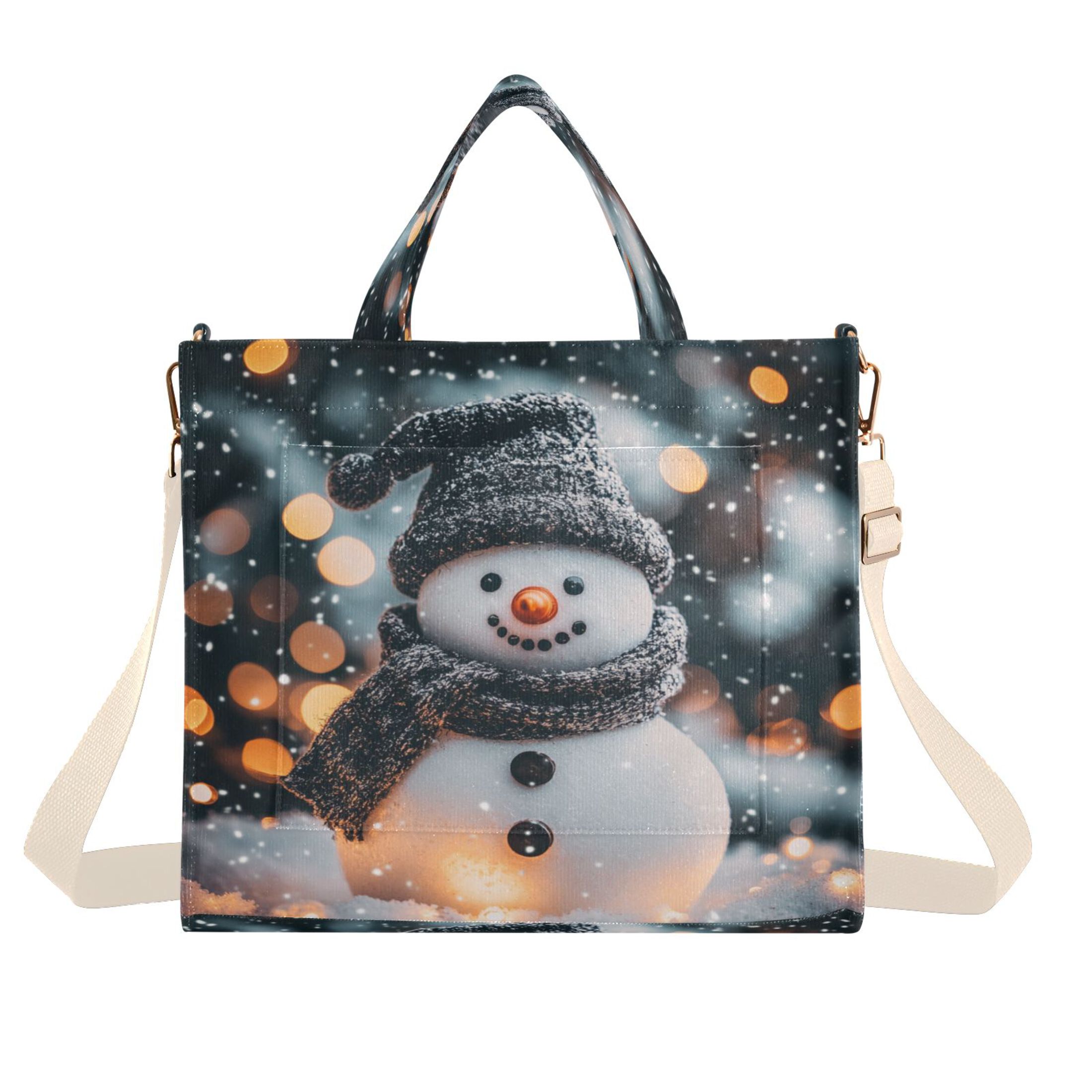 UMIRIKO Women's Hobo Bag - Snowman Christmas Tote With Chain Strap, Small Handbag, 7.1" X 11" X 2.8" - View #3