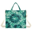 thumbnail image 1 of Corduroy Tote Bag for Women Shoulder Handbags Fashion Ladies Purses Satchel Messenger Bags Dark Teal Tie-dye Pattern M, 1 of 8