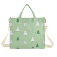 thumbnail image 1 of Corduroy Tote Bag for Women Shoulder Handbags Fashion Ladies Purses Satchel Messenger Bags Green and White Christmas Tree S, 1 of 8