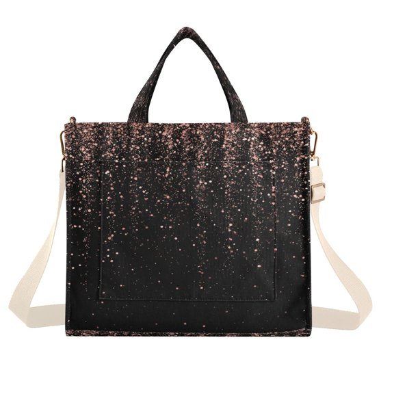 Corduroy Tote Bag for Women Shoulder Handbags Fashion Ladies Purses Satchel Messenger Bags Rose Gold Glitter S