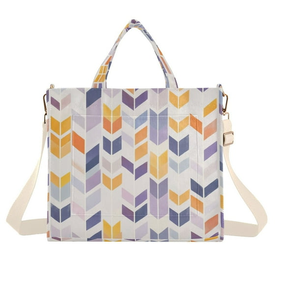 Corduroy Tote Bag for Women Shoulder Handbags Fashion Ladies Purses Satchel Messenger Bags Shape Of Lavender Arrow S