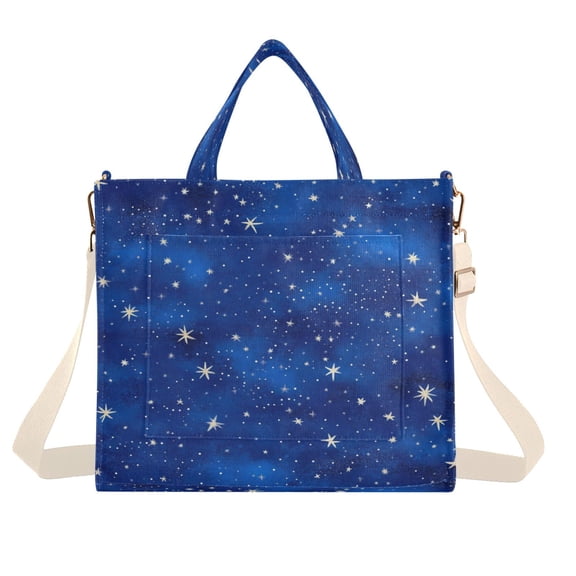 Corduroy Tote Bag for Women Shoulder Handbags Fashion Ladies Purses Satchel Messenger Bags Starry Night Sky Pattern M