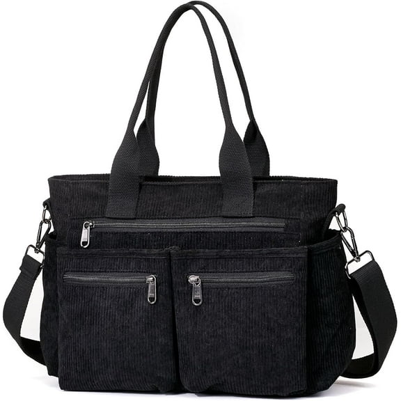 Corduroy Tote Bag for Women Top Handle Crossbody Purse Travel Shoulder Bag Work Handbag Everyday tote bag for school
