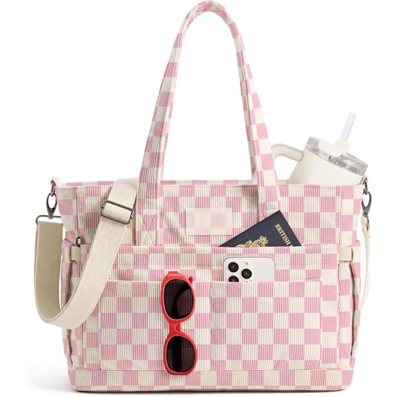 Corduroy Tote Bag for Women, Work Bag, Teacher Bag, Laptop Tote for Office Travel & School
