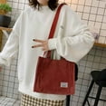 thumbnail image 1 of Corduroy Tote Bag for Women Work Crossbody Purse Fashion Handbag for Everyday College Travel Lightweight Shopping Bag with Adjustable Strap Brown, 1 of 5