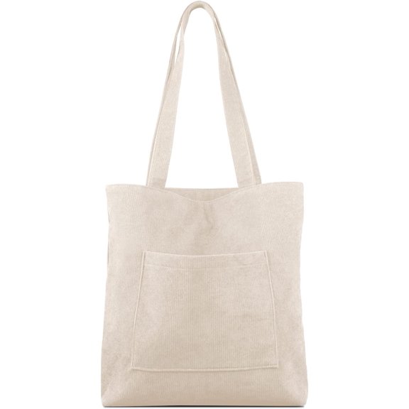 Corduroy Tote Bag with Zip, Bag Women's Hobos Handbags Large Capacity Shopping Bag with Inner Pocket