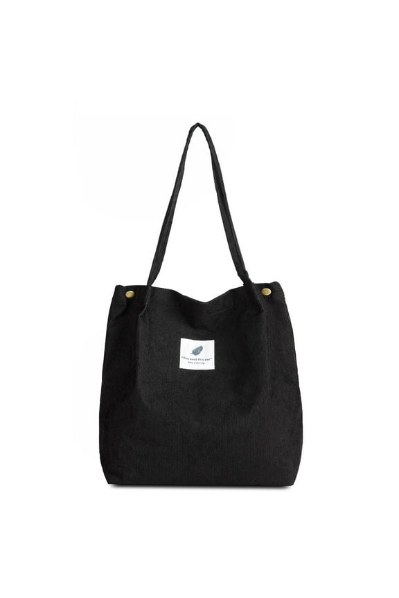 Corduroy Totes Bag, FITDON Shoulder Handbags Big Capacity Shopping Bag for Women Girls