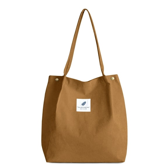 Corduroy Totes Bag, FITDON Shoulder Handbags Big Capacity Shopping Bag for Women Girls