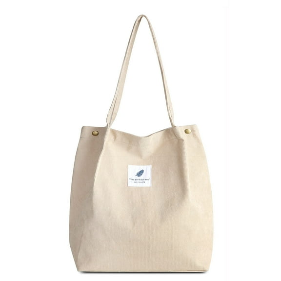 Corduroy Totes Bag, FITDON Shoulder Handbags Big Capacity Shopping Bag for Women Girls