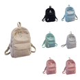 thumbnail image 1 of Corduroy Travel Backpack Women Vintage Casual Kawaii Cute Fuzzy Fluffy Plush Rucksack Daypack, 1 of 8