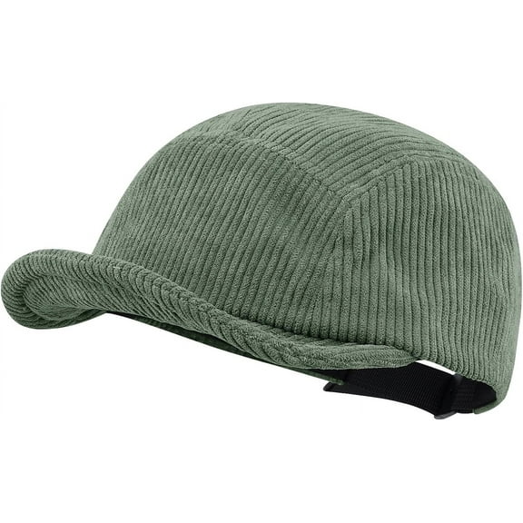 Corduroy Trucker Hat Unisex 5 Panel Baseball Cap Soft Short Brim Running Cap Low Profile Retro Dad Hat