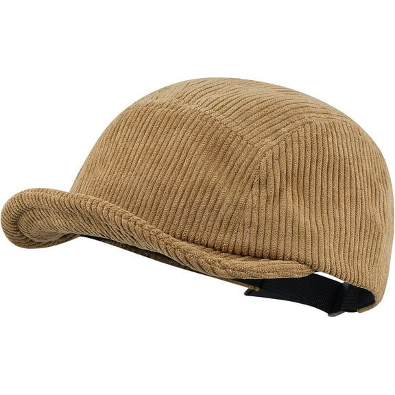Corduroy Trucker Hat Unisex 5 Panel Baseball Cap Soft Short Brim Running Cap Low Profile Retro Dad Hat