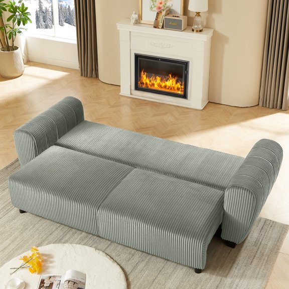 Corduroy Upholstered - Quick Conversion to Bed - Hosting Guests - Comfort and Convenience