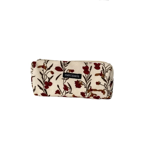 Corduroy Vintage Artistic Pencil Case Makeup Bag Storage and Organizing Bag for Students and Women