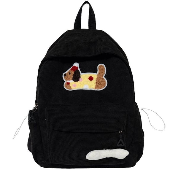 Corduroy Zipper Backpack, One Size