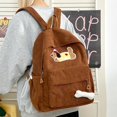 thumbnail image 1 of Corduroy Zipper Backpack, One Size, 1 of 5