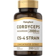 Cordyceps Mushroom Extract 2000mg | 200 Capsules for Men and Women | by Piping Rock