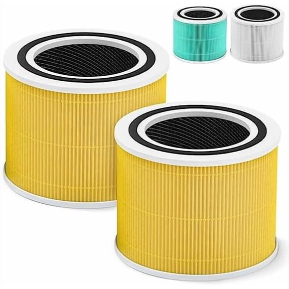 Core 300 Pet Care Replacement Filter for LEVOIT Core 300 Core300-P Core 300s VortexAir Air Purifier, 3-in-1 HEPA and Activated Carbon, Core 300-RF-PA, 2 Pack, Yellow