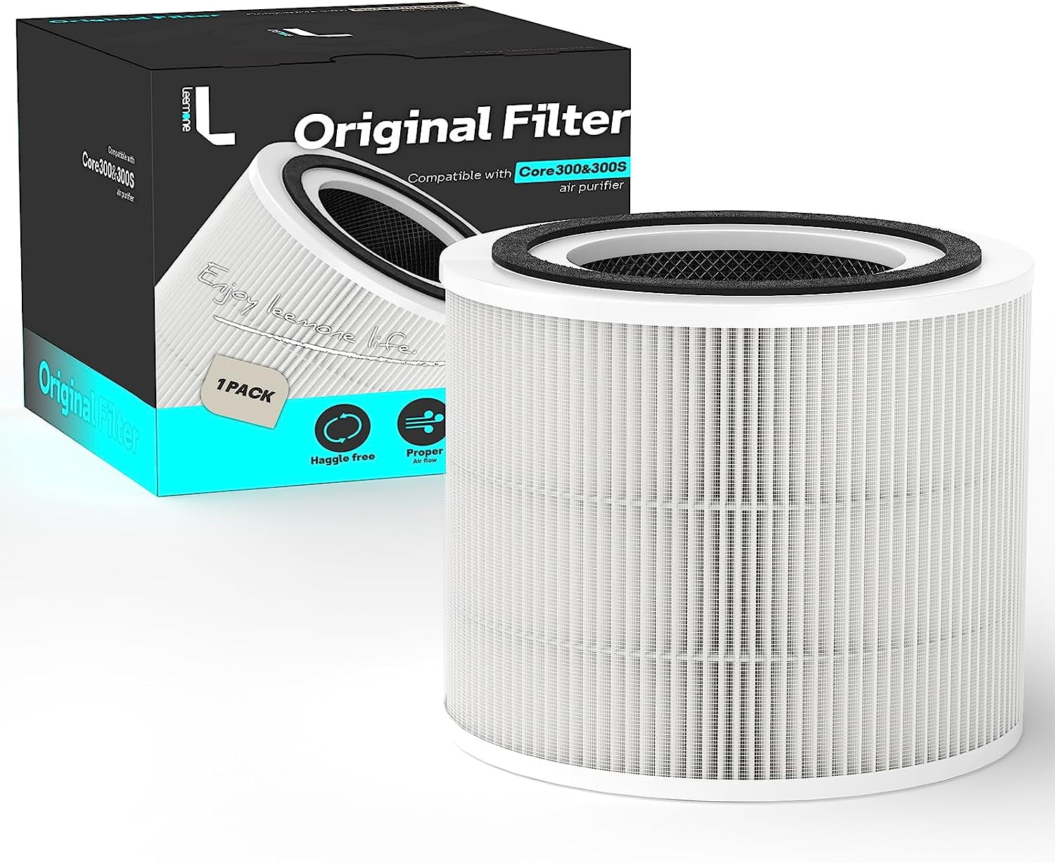 Core 300 Replacement Filter For LEVOIT Core 300 & 300S Air Purifiers Ture  HEPA, 3-in-1 Filtration System with Activated Carbon 
