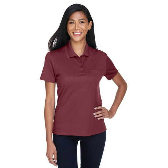 CORE365 78181P Women's Origin Performance Piqué Polo with Pocket-Burgundy-2XL