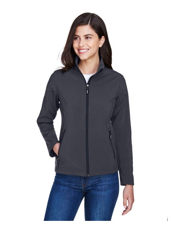 CORE365 78184 Women's Cruise Two-Layer Fleece Bonded Soft Shell Jacket-Carbon-XL