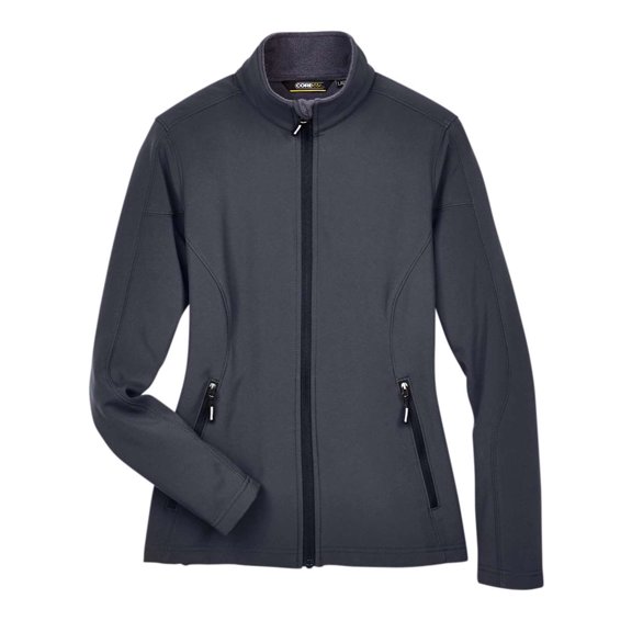 CORE365 78184 Women's Cruise Two-Layer Fleece Bonded Soft Shell Jacket-Carbon-XS