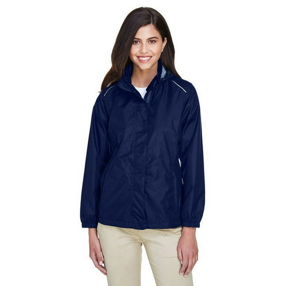 CORE365 78185 Women's Climate Seam-Sealed Lightweight Variegated Ripstop Jacket-Classic Navy-S