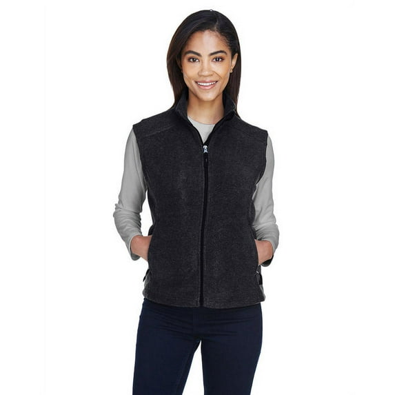 CORE365 78191 Women's Journey Fleece Vest-Heather Charcoal-M