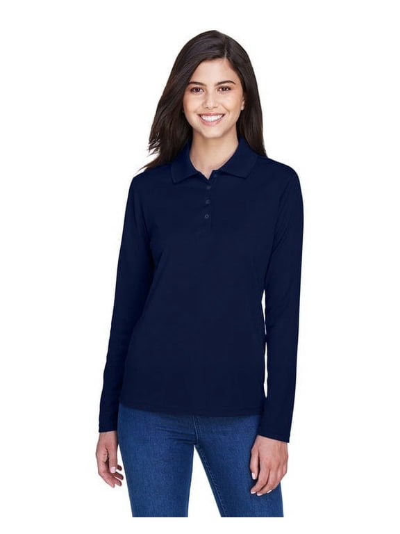 Core 365 78192 Ladies Pinnacle Performance Long-Sleeve Piqué Polo