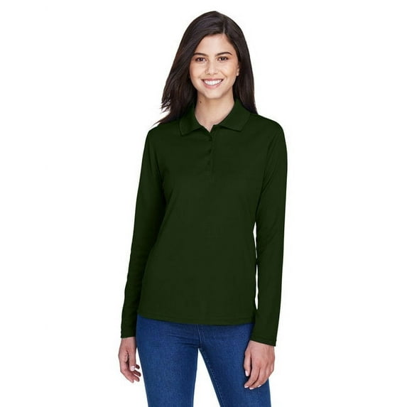 CORE365 78192 Women's Pinnacle Performance Long Sleeve Piqué Polo-Forest-3XL