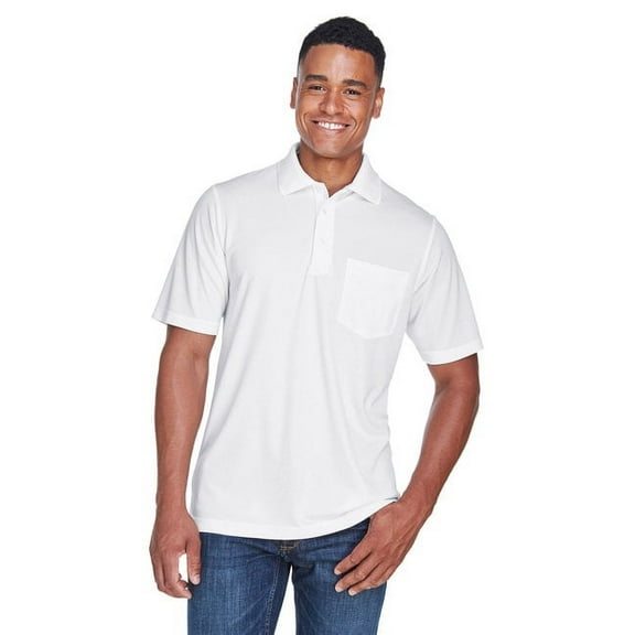 CORE365 88181P Men's Origin Performance Piqué Polo with Pocket-White-M
