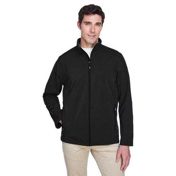 CORE365 88184 Men's Cruise Two-Layer Fleece Bonded Soft Shell Jacket-Black-L
