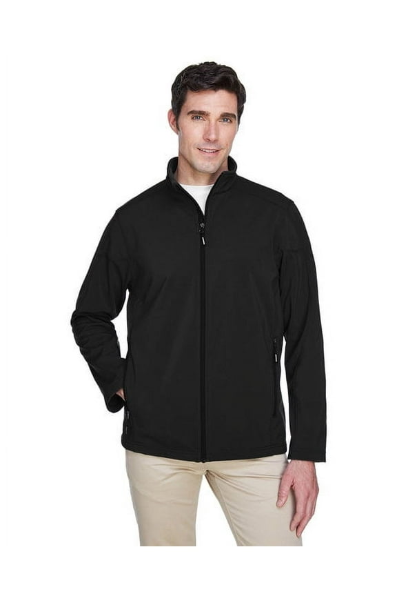 CORE365 88184 Men's Cruise Two-Layer Fleece Bonded Soft Shell Jacket-Black-L