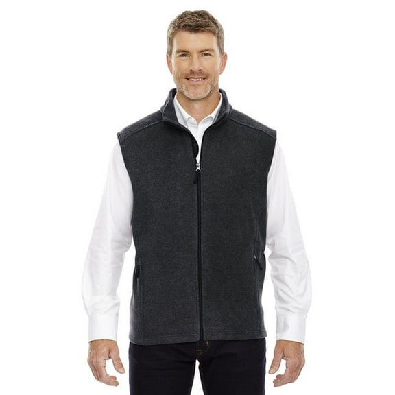 CORE365 88191T Men's Tall Journey Fleece Vest-Heather Charcoal-4XLT