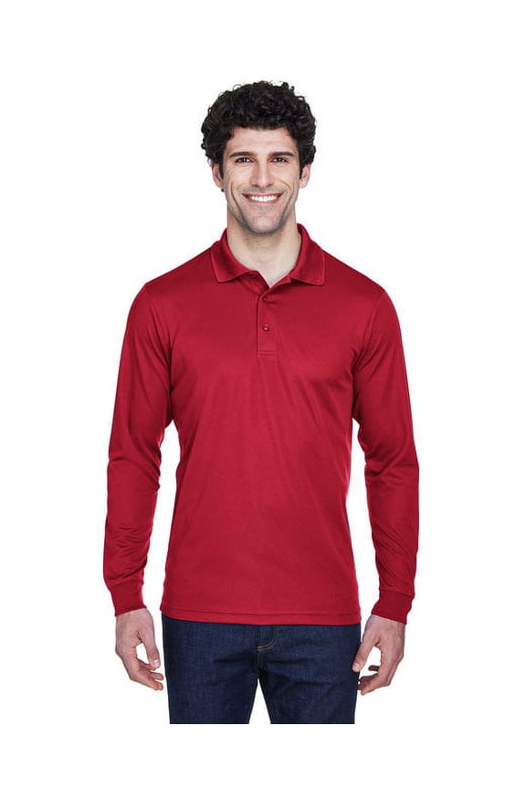 CORE365 88192 Men's Pinnacle Performance Long Sleeve Piqué Polo-Classic Red-2XL