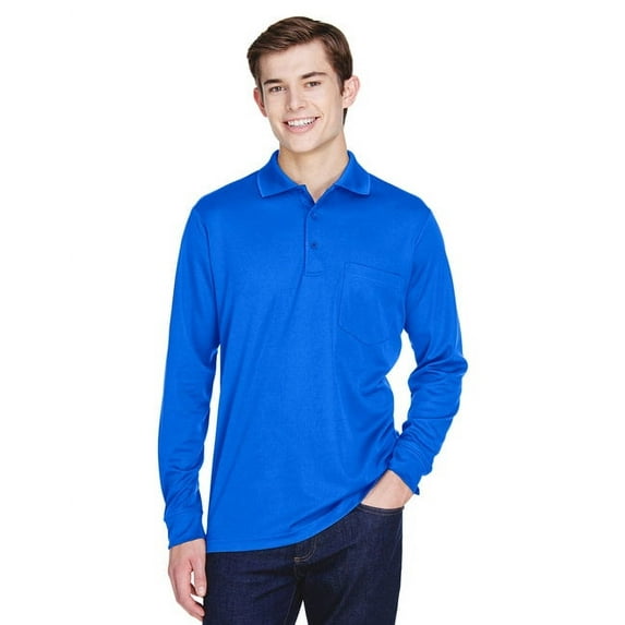 CORE365 88192P Men's Pinnacle Performance Long Sleeve Piqué Polo with Pocket-True Royal-2XL