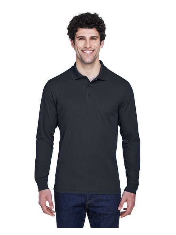 CORE365 88192T Men's Tall Pinnacle Performance Long Sleeve Piqué Polo-Carbon-2XLT