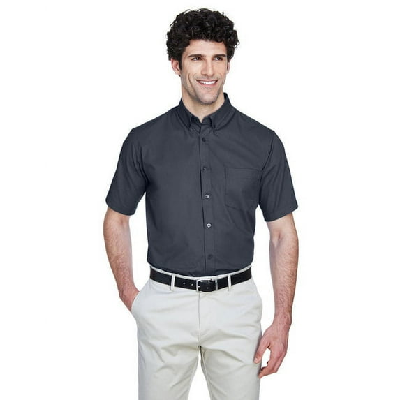 CORE365 88194 Men's Optimum Short Sleeve Twill Dress Shirt-Carbon-L